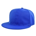 Detailed macro view of royal blue cotton twill texture on a flat brim snapback hat - One Size(Adjustable) / Blue