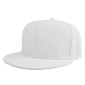 Detail of white six-panel baseball cap showing top button and embroidered eyelets - Adjustable / White