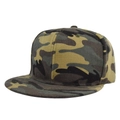 Καπέλο snapback με επίπεδο γείσο και κλασικό μοτίβο παραλλαγής σε λαδί, άμμο και καφέ - Ρυθμιζόμενο / Χακί Παραλλαγή