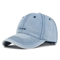 Berretto da baseball in denim azzurro con ricamo Forever e classica struttura a 6 pannelli - Regolabile / Blu