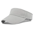 Detail shot of light grey breathable sun visor hat showing twill fabric texture - Light Gray