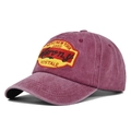 Berretto da baseball vintage in cotone lavato bordeaux con ricamo Aero New York - Rosso Vino