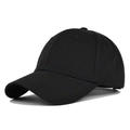 Primer plano de la textura de sarga de algodón negro de alta calidad en la gorra de béisbol - Ajustable / Negro