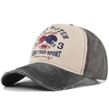 Gorra de béisbol vintage con estampado de fútbol y visera en contraste blanco y antracita - Ajustable / Negro+Café