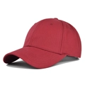 Gorra de béisbol clásica de sarga de algodón rojo oscuro con visera curva y 6 paneles - Ajustable / Burdeos