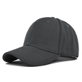 Close-up of a dark grey cotton baseball cap with ventilation eyelets and curved visor - Adjustable / Dark Gray
