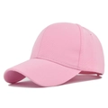 Detail of pink cotton twill baseball cap with curved brim and breathable eyelets - Adjustable / Pink