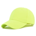 Close-up of fluorescent yellow 6-panel baseball cap with curved brim and breathable eyelets - Adjustable / Fluorescent Green