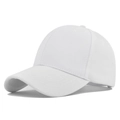Detailed close-up showing the premium six-panel structure and breathable vents of the white cap - Adjustable / White