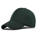 Close-up of forest green baseball cap showing six-panel stitching and twill fabric texture - Adjustable / Grass Green