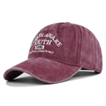 Berretto da baseball vintage bordeaux in cotone lavato con ricamo YOUTH 1995 - Regolabile / Borgogna