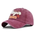 Cappellino baseball vintage bordeaux in cotone lavato con ricamo Player in 3D - Borgogna