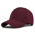 Gorra de béisbol granate clásica con visera curva y estructura de 6 paneles - Ajustable / Burdeos