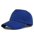 Close-up of royal blue cotton baseball cap featuring a curved brim and reinforced stitching - Adjustable / Sapphire Blue