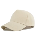Detailed close-up showing the premium cotton twill texture of the beige baseball cap - Adjustable / Beige