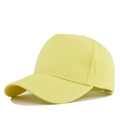 Detail view of yellow cotton baseball cap with ventilation eyelets and reinforced stitching - Adjustable / Neon Yellow