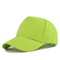 Detail view of the neon green cotton baseball cap showing curved brim and stitching - Adjustable / Fluorescent Green