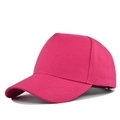 Close-up of rose pink cotton baseball cap showing twill fabric texture and stitching - Adjustable / Rose Red