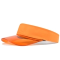 Detalle de la visera de PVC naranja transparente y la banda de tela tejida de alta calidad - Naranja
