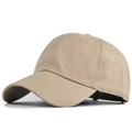 Classic khaki cotton baseball cap with adjustable strap and curved brim at 45 degree angle - Adjustable / Khaki