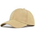 Détails de la casquette de baseball en daim kaki montrant la texture fine et coutures - Réglable / Kaki (CL769-5)