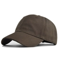 Detail view of deep brown cotton baseball cap stitching and six-panel structure - Adjustable / Coffee