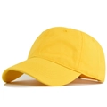 Classic bright yellow cotton baseball cap with curved brim and six-panel structure - Adjustable / Yellow