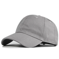 Close-up of grey cotton baseball cap showing detailed white stitching and six-panel design - Adjustable / Light Gray