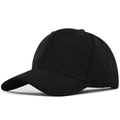 Casquette de baseball en daim noir classique avec couronne structurée et visière courbée - Réglable / Noir (CL769-1)