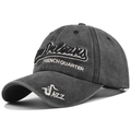 Cappellino vintage in cotone lavato grigio scuro con ricamo jazz New Orleans - Regolabile / Nero