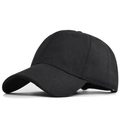 Classic black six-panel cotton baseball cap with a curved brim and adjustable strap - Adjustable / Black
