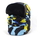Cappello da aviatore invernale mimetico con paraorecchie in pelliccia sintetica calda - M (56-58cm) / Giallo