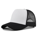 Casquette trucker classique noire et blanche avec panneau en mousse et filet respirant - Réglable / Blanc-Noir