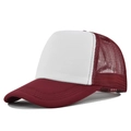 Casquette trucker classique rouge et blanc avec mesh respirant et visière courbée - Réglable / Blanc-Lie de vin