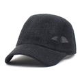 Breathable black woven straw baseball cap for women with curved brim and sun protection - One Size / Black