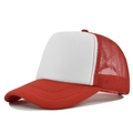 Cappellino trucker classico rosso e bianco in schiuma con rete e visiera curva - Regolabile / Bianco-Rosso