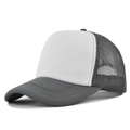 Cappellino trucker classico bianco e grigio scuro con rete e fronte in schiuma - Regolabile / Bianco-Grigio Scuro
