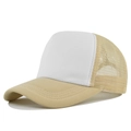 Cappellino trucker classico beige e bianco con rete traspirante e visiera curva - Regolabile / Bianco-Cachi