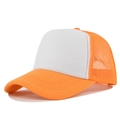 Cappellino trucker classico arancione e bianco con rete traspirante e visiera curva - Regolabile / Bianco-Arancione