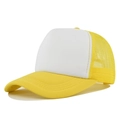 Cappellino trucker a rete giallo e bianco regolabile con tessuto traspirante per esterno - Regolabile / Bianco-Giallo