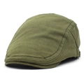 Béret vintage en coton vert armée pour homme avec boucle en métal réglable et design plat - M(56-58cm) / Vert