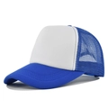 Cappellino trucker classico blu e bianco con rete e visiera parasole curva - Regolabile / Bianco-Blu Reale