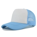 Cappellino trucker classico bianco e azzurro con rete traspirante e corona in schiuma - Regolabile / Bianco-Celeste