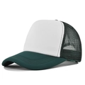 Cappellino trucker bianco e verde scuro in rete con pannello frontale in spugna - Regolabile / Bianco-Verde Erba