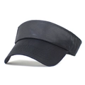 Detail view of black sun visor hat featuring six parallel stitches on the sturdy wide brim - M / Black