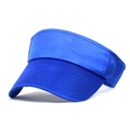 Detail of royal blue sun visor hat featuring wide brim and reinforced stitched texture - M / Blue