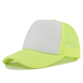 Cappellino trucker in mesh giallo neon e bianco con frontale in schiuma e visiera - Regolabile / Bianco-Giallo Fluorescente