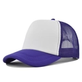 Cappellino trucker viola e bianco con pannello frontale in spugna e rete traspirante - Regolabile / Bianco-Viola Scuro