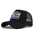 Zwarte mesh trucker pet met you look like a movie song print en gebogen klep - Verstelbaar / Zwart