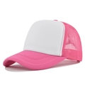 Cappellino trucker bicolore rosa e bianco con visiera rigida e retro in rete - Regolabile / Bianco-Rosa Chiaro